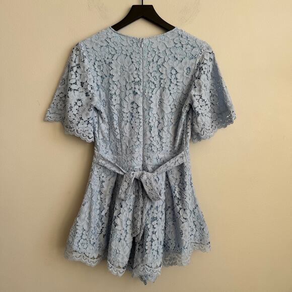 NBD Mila Lace Romper in Periwinkle S - Picture 6 of 12